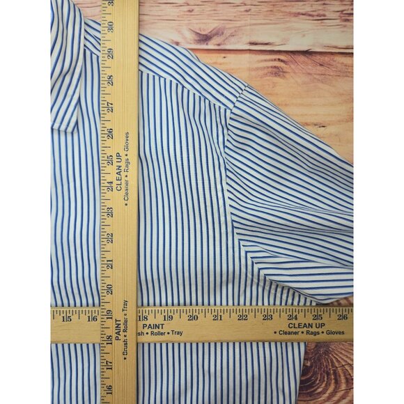 Polo Ralph Lauren Stanton Custom Fit Mens Dress Shirt XL Blue Striped - Picture 7 of 7